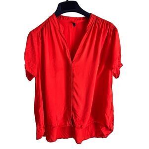 United Colors of Benetton Womens Short Sleeve Blouse Size‎ Medium Bright Pink